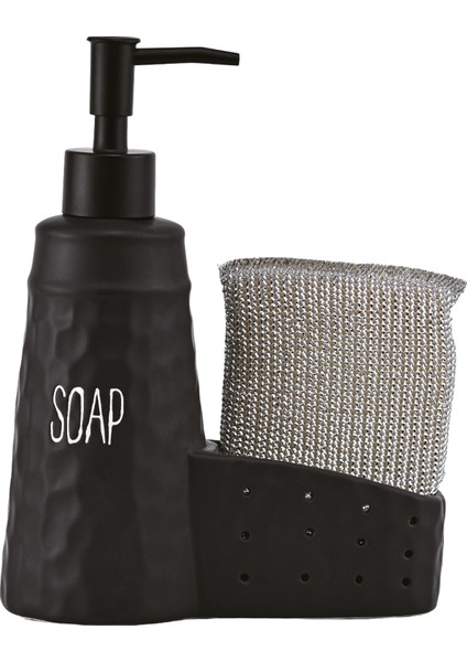 Sapone Black Süngerlikli Sabunluk Mutfak ve Banyo İçin Şık ve Kullanışlı Tasarım