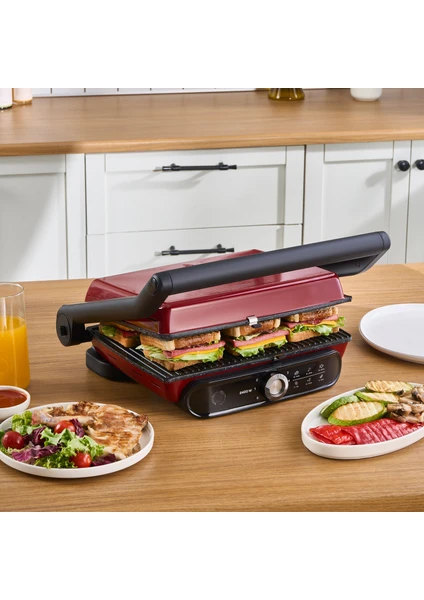 Gastro Grill Pro 2400W Izgara ve Tost Makinesi Kırmızı