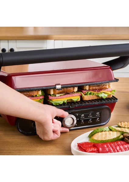 Gastro Grill Pro 2400W Izgara ve Tost Makinesi Kırmızı