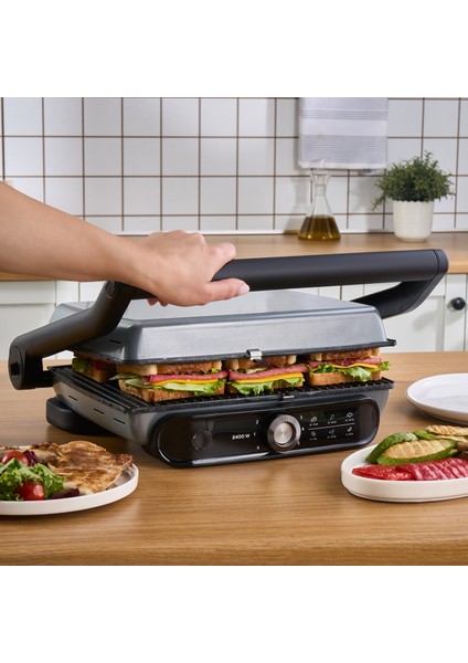 Gastro Grill Pro 2400W Izgara ve Tost Makinesi Antrasit