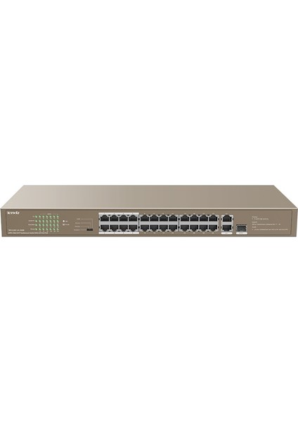 TEF1126P-24-250W 24 Port Poe+ 10-100 Switch Çelik Kasa Rack Mount