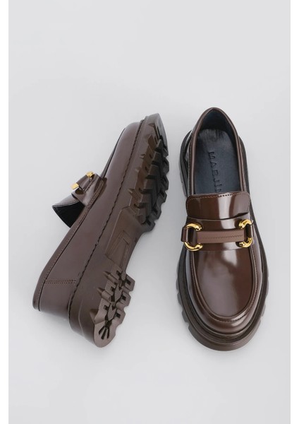 Kadın Loafer Yüksek Taban Tokalı Günlük Ayakkabı Kinles