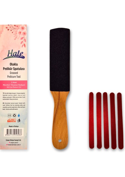 Oluklu Pedikür Spatulası -5 Adet Törpü Hediyeli
