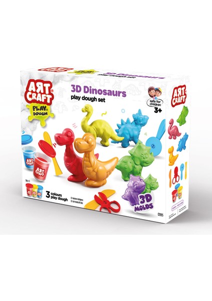 Art Craft 3D Dinozorlar Hamur Set 168 Gr.