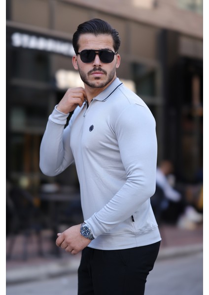 Çizgili Yaka Polo Tişört