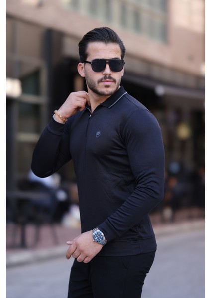 Çizgili Yaka Polo Tişört
