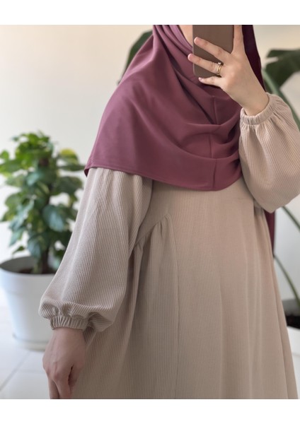Leyla Triko Elbise- Bej