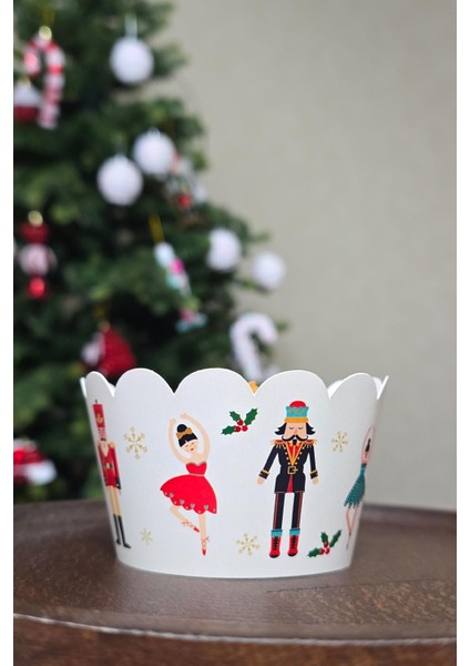 Kurşun Asker ve Balerin Yılbaşı Cupcake Sargısı 10'lu Paket Yılbaşı Sofra Süsleri