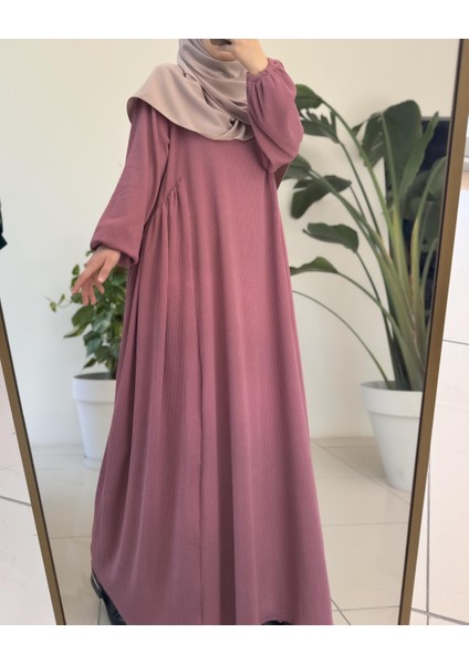 Leyla Triko Elbise- Gül kurusu