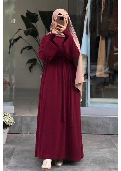 Kuğu Triko Elbise - Bordo modelleri