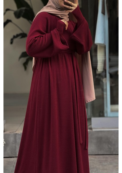 Kuğu Triko Elbise - Bordo indirimleri