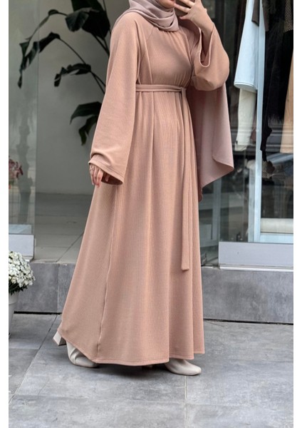 Kuğu Triko Elbise - Vizon