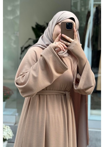 Kuğu Triko Elbise - Vizon indirimleri