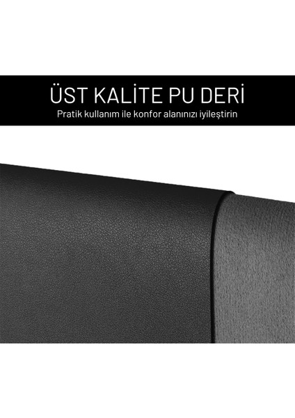 Black Deer PU Deri Mouse Pad Dikişli Kenar Büyük Boy Pürüzsüz Yüzey Çift Yönlü Kullanım Masa Matı Sümen 90X40 cm