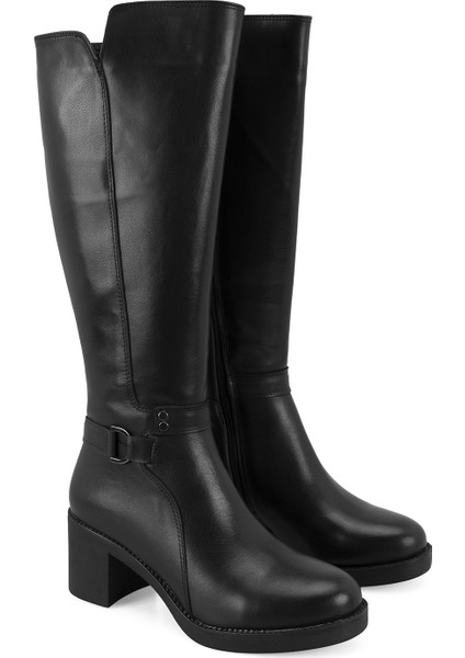 Rianna Siyah Kadın Deri Çizme
