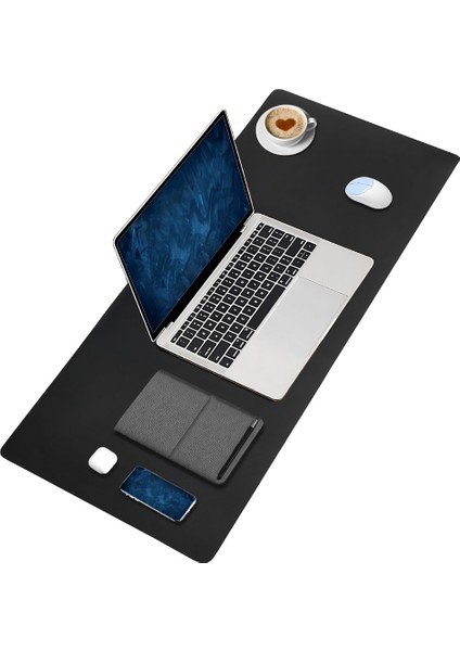 PU Deri Mouse Pad Dikişli Kenar Büyük Boy Pürüzsüz Yüzey Çift Yönlü Kullanım Masa Matı Sümen 70X30 L