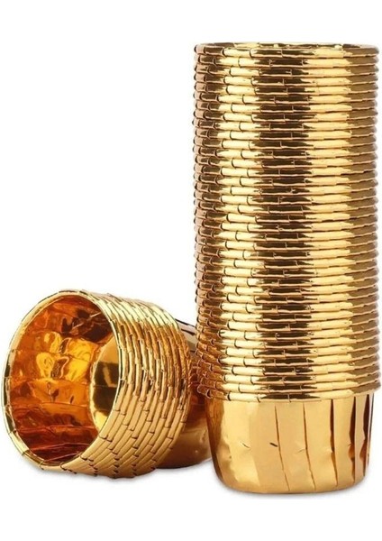 Gold Altın Sarısı Parlak Metalize 25'li Muffin Cupcake Kek Kapsülü