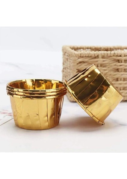 Gold Altın Sarısı Parlak Metalize 25'li Muffin Cupcake Kek Kapsülü fiyatları