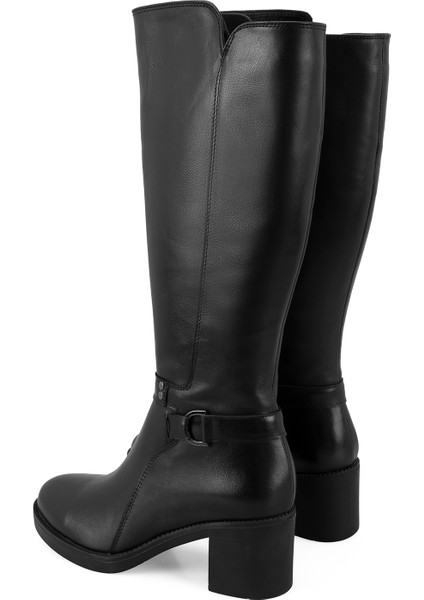 Rianna Siyah Kadın Deri Çizme fırsatları