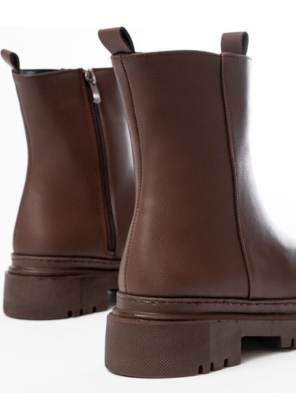 Kahverengi Luna Fermuarlı Günlük Kadın Bot Bayan Bot indirimleri