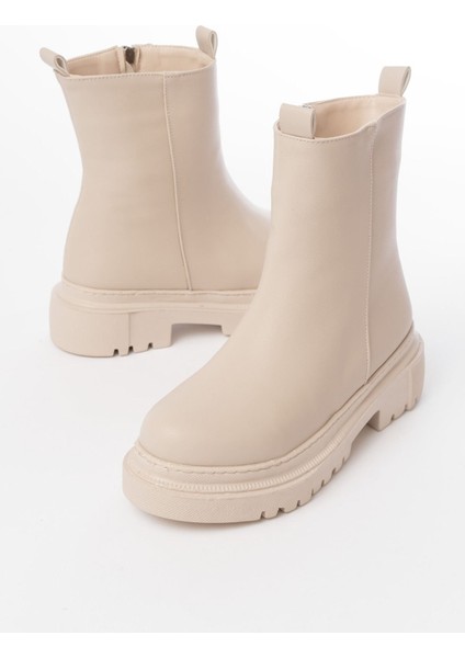 Bej Luna Fermuarlı Günlük Kadın Bot Bayan Bot fırsatları