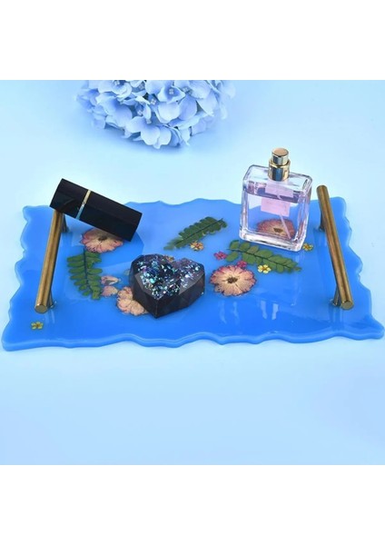 Epoksi Dikdörtgen Dalgalı Tepsi Silikon Kalıbı (19.5 x 32 cm )