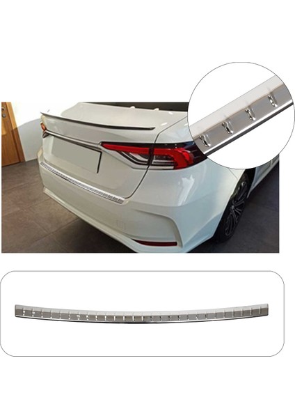 Toyota Corolla Uyumlu 2019 Ve Üzeri Krom Arka Tampon Üstü Koruma Paslanmaz Çelik