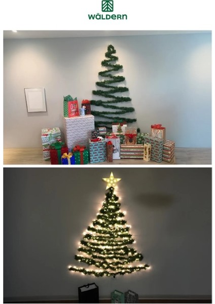 Yılbaşı Dekoratif Peri Led Yeşil Garland Çam Ağacı Dalı Sarmal Tel Işıklı Süs Seti fiyatları