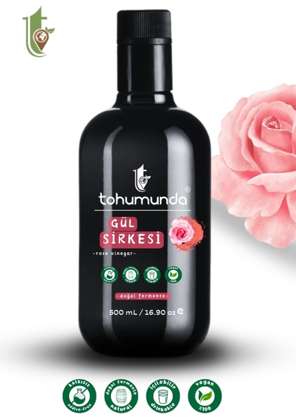 Gül Sirkesi / Rose Vinegar [500 Ml] (KATKISIZ, İÇİLEBİLİR, DOĞAL FERMANTASYON)