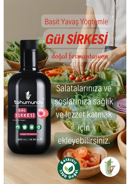 Gül Sirkesi / Rose Vinegar [500 Ml] (KATKISIZ, İÇİLEBİLİR, DOĞAL FERMANTASYON) indirimleri