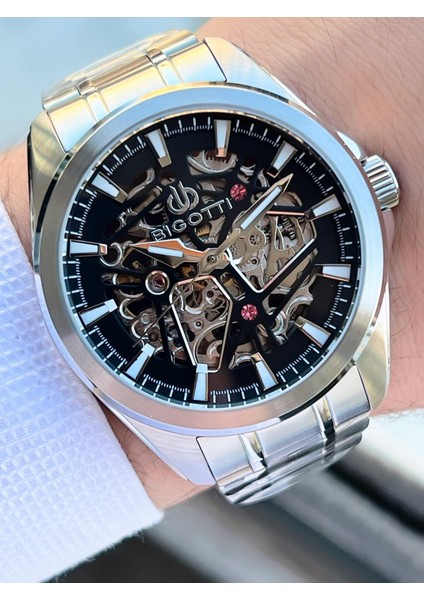 Otomatik ve Kurmalı Kasa ve Kordon Çelik 5 Atm Su Geçirmez Erkek Kol Saati EBG.10642.X3