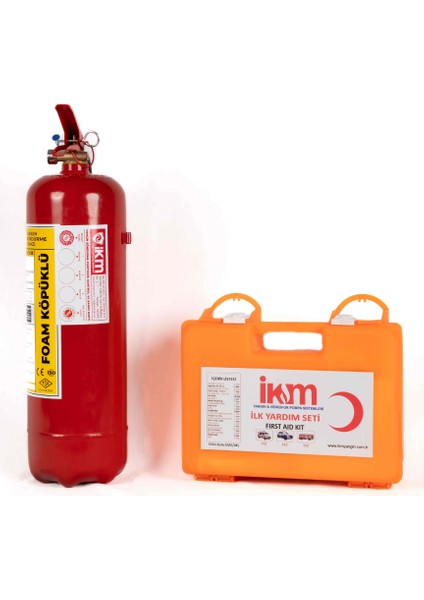 Ikm 6 kg Köpüklü Yangın Tüpü + Ilkyardım Çantası / Ruhsata Uygun