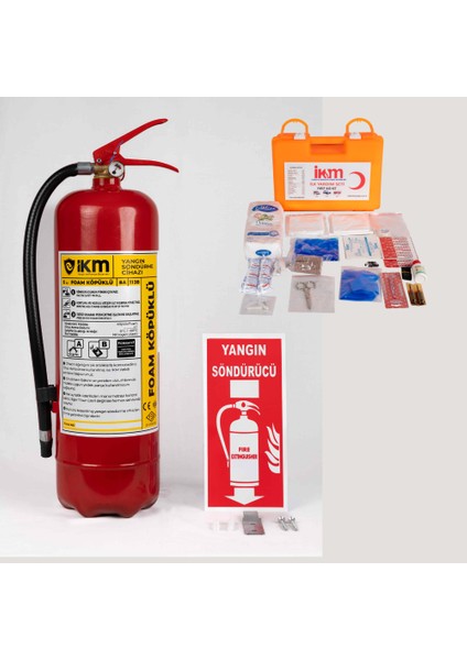 Ikm 6 kg Köpüklü Yangın Tüpü + Ilkyardım Çantası / Ruhsata Uygun fiyatları