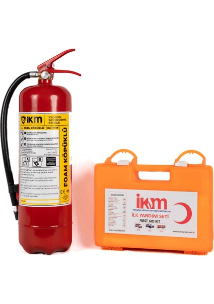 Ikm 6 kg Köpüklü Yangın Tüpü + Ilkyardım Çantası / Ruhsata Uygun modelleri