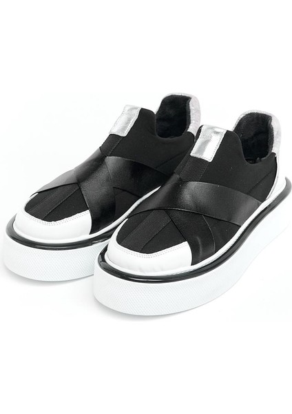 Yüksek Taban Lastik Aksesuarlı Kadın Sneaker