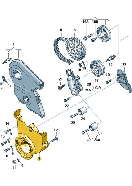 Audi A4 1995-2000 1.8t Adr Triger Kayışı Alt Kapağı 058109175B