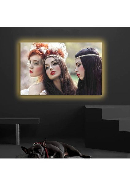 LED Işıklı Kanvas Tablo, 3D Dekoratif Baskılı Tablo Yapay Zeka Destekli Modern Tasarımlar 262