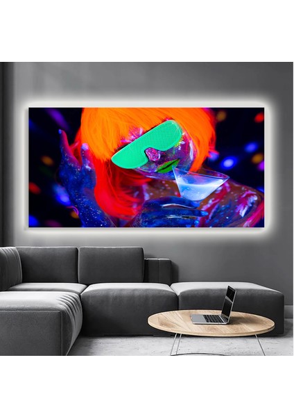 LED Işıklı Kanvas Tablo, 3D Dekoratif Baskılı Tablo Yapay Zeka Destekli Modern Tasarımlar 07