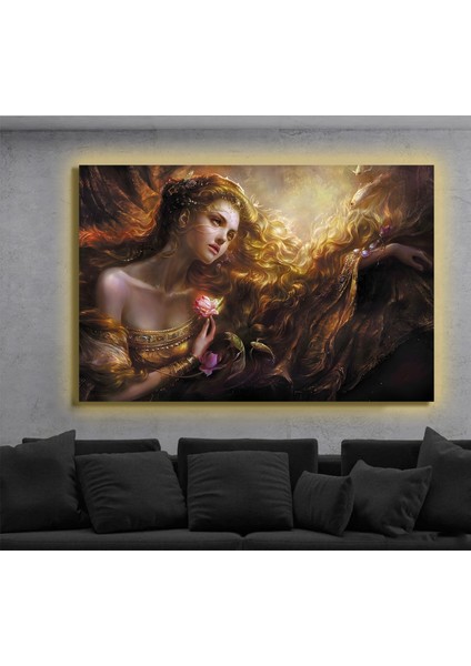 LED Işıklı Kanvas Tablo, 3D Dekoratif Baskılı Tablo Yapay Zeka Destekli Modern Tasarımlar 340