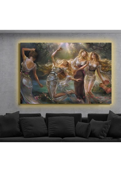 LED Işıklı Kanvas Tablo, 3D Dekoratif Baskılı Tablo Yapay Zeka Destekli Modern Tasarımlar 338