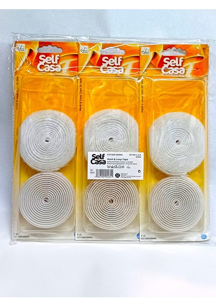 MEZ Coats Beyaz 3 Adet 3'er Metre Dikilebilir Cırt Cırt En 2 cm Amerikan Fermuarı