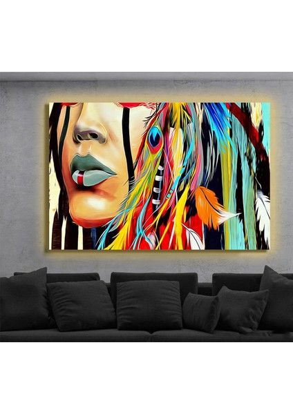 LED Işıklı Kanvas Tablo, 3D Dekoratif Baskılı Tablo Yapay Zeka Destekli Modern Tasarımlar 446