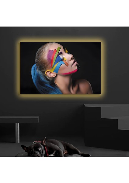 LED Işıklı Kanvas Tablo, 3D Dekoratif Baskılı Tablo Yapay Zeka Destekli Modern Tasarımlar 437