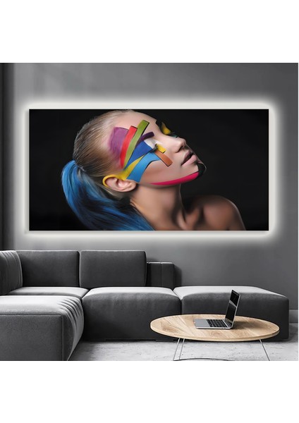 LED Işıklı Kanvas Tablo, 3D Dekoratif Baskılı Tablo Yapay Zeka Destekli Modern Tasarımlar 437