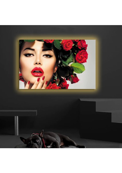 LED Işıklı Kanvas Tablo, 3D Dekoratif Baskılı Tablo Yapay Zeka Destekli Modern Tasarımlar 453