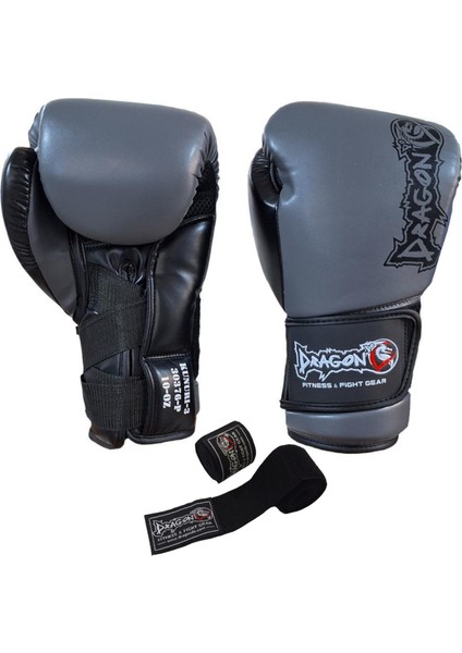 Kunuri Boks Kickboks Muaythai Müsabaka Antreman Dragon Boks Eldiveni ve Bandaj 2'li Set