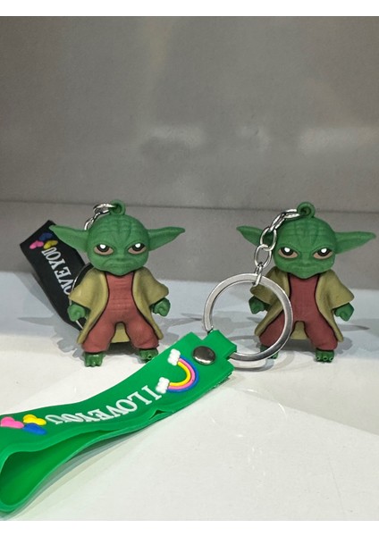 Baby Yoda Starwars  Child Üç Boyutlu Büyük Boy Silikon Anahtarlık Özel Yapım 1 Adet Gönderim Yapılır