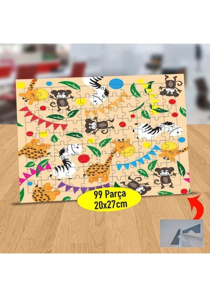 Renkli Hayvanlar Dünyası 99 Parça Puzzle Yapboz TABLO-87218