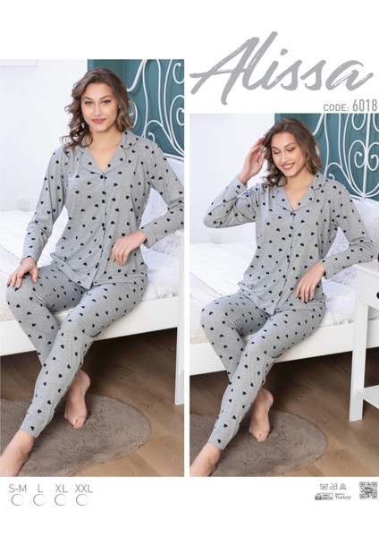 6018 Kadın Uzun Kol Pijama Takımı