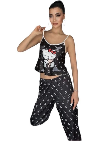Victoria Secret 8029 Kadın Saten Askılı Pijama Takım